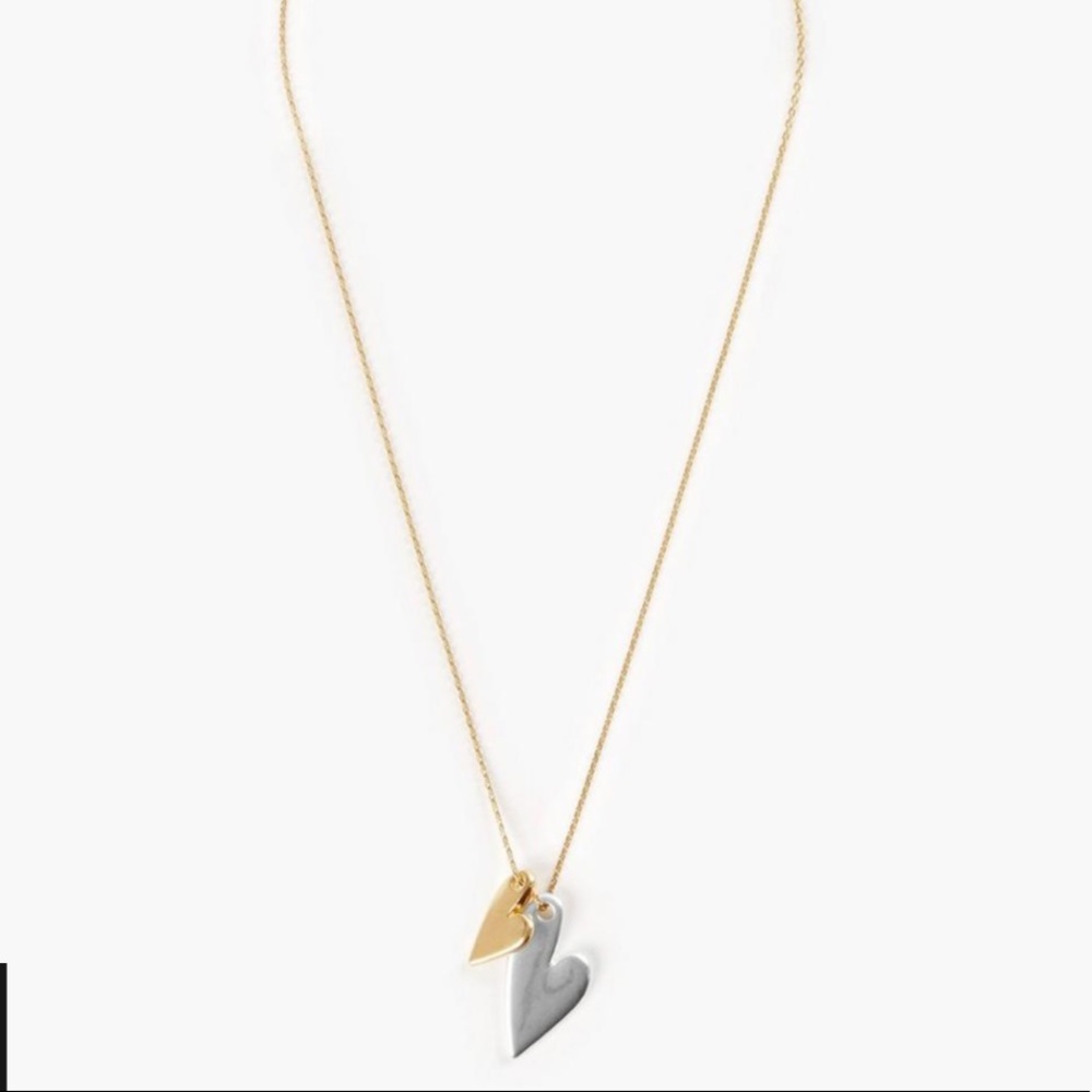 NEW double heart necklace/ Lucky Brand - Picture 3 of 10